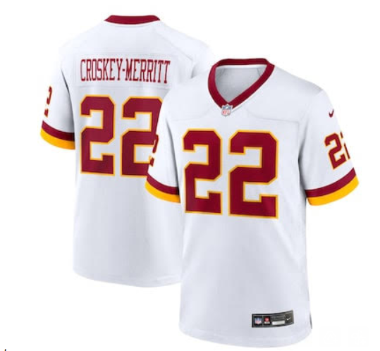 Men Washington Commanders #22 Croskey Merritt white 2025 Nike NFL jersey